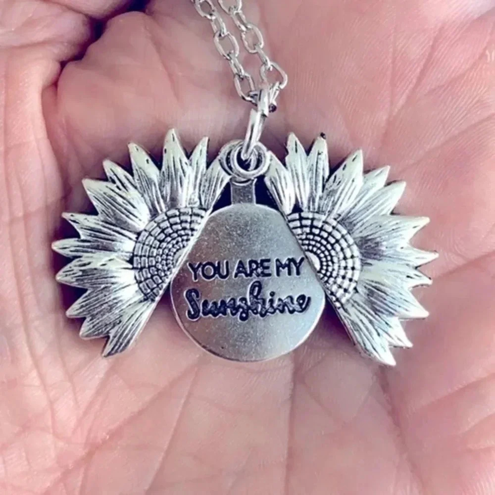 You Are My Sunshine Flower Pendant Necklace NWT